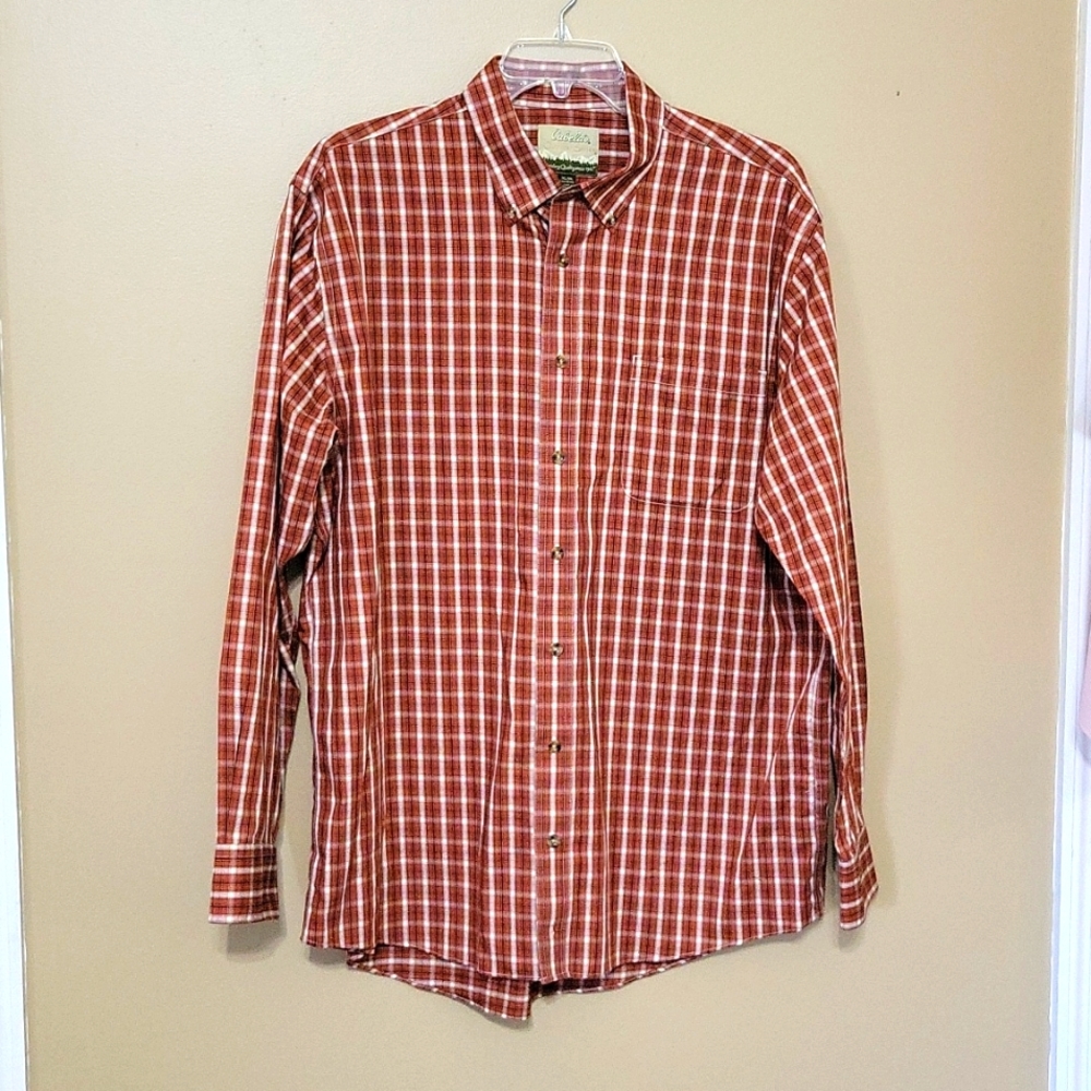 Cabelas mens long sleeve button down shirt, 27 in sleeve, 26 in pit/pit